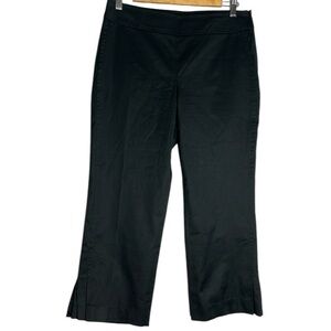 AKRIS Punto Cropped Pleated Ankle Black Trousers, Size 8